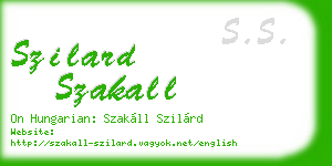 szilard szakall business card